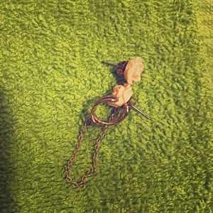 Peach color rose with ear chain